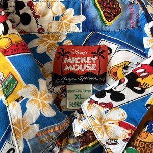 Reyna Spooner Disney Mickey Mouse and Donald Duck Hawaiian shirt men’s size XL